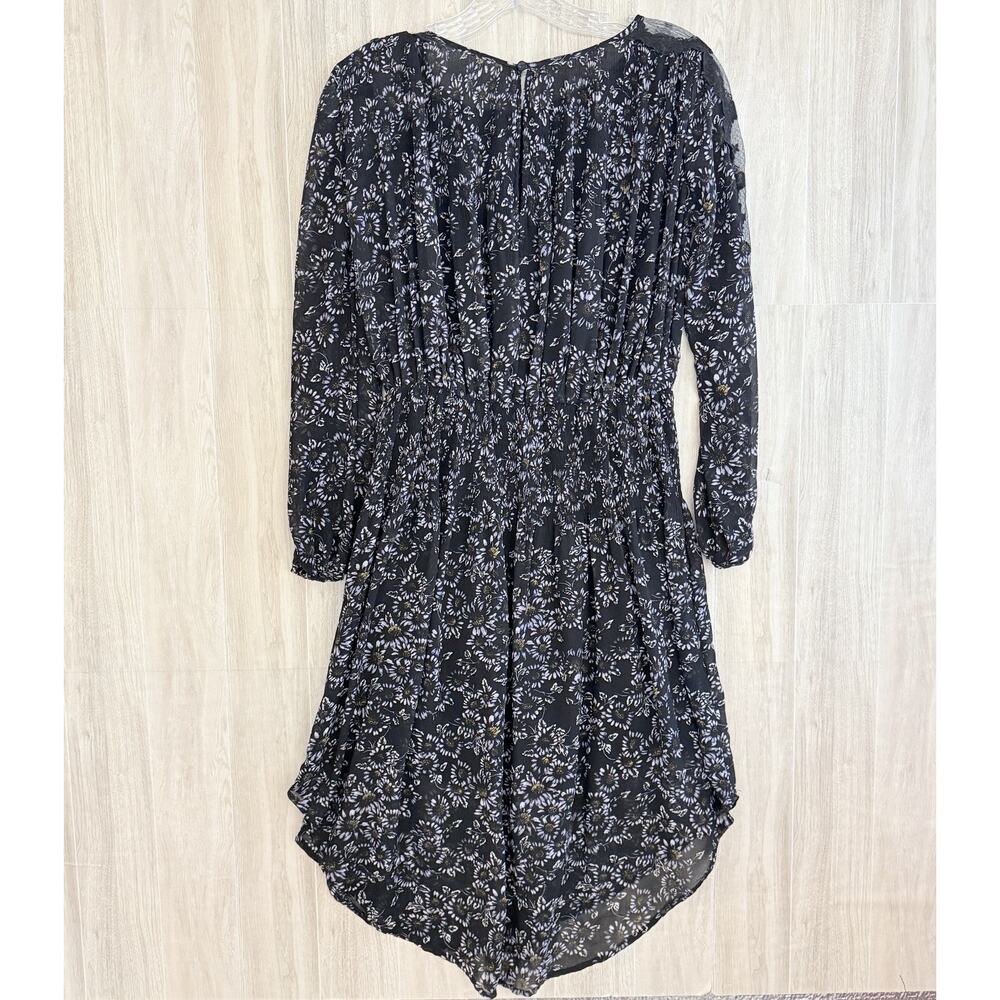 Free People Dress Open Back Size XS Black & Purple Floral Boho Charlotte Lace - Picture 4 of 16